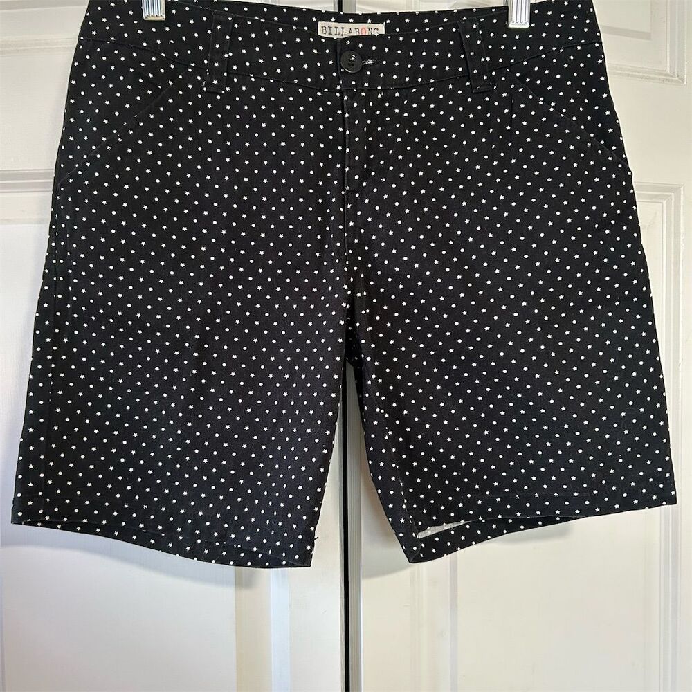Billabong Women's Black Polka Dot Shorts Size S Summer Casual